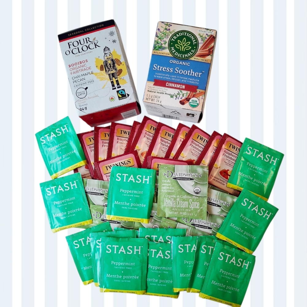 69 Tea Lovers Assorted Tea Collection Mint Calming Chai Maple Vanilla Raspberry